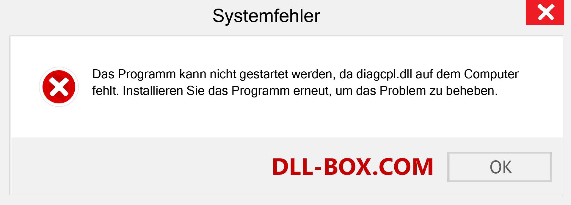 diagcpl.dll-Datei fehlt?. Download für Windows 7, 8, 10 - Fix diagcpl dll Missing Error unter Windows, Fotos, Bildern